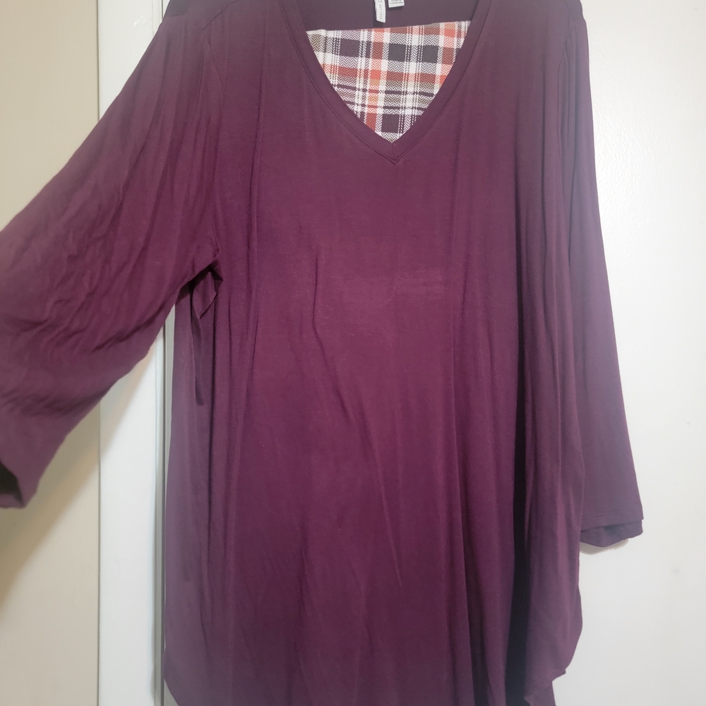 Cato Plum V-Neck Tunic